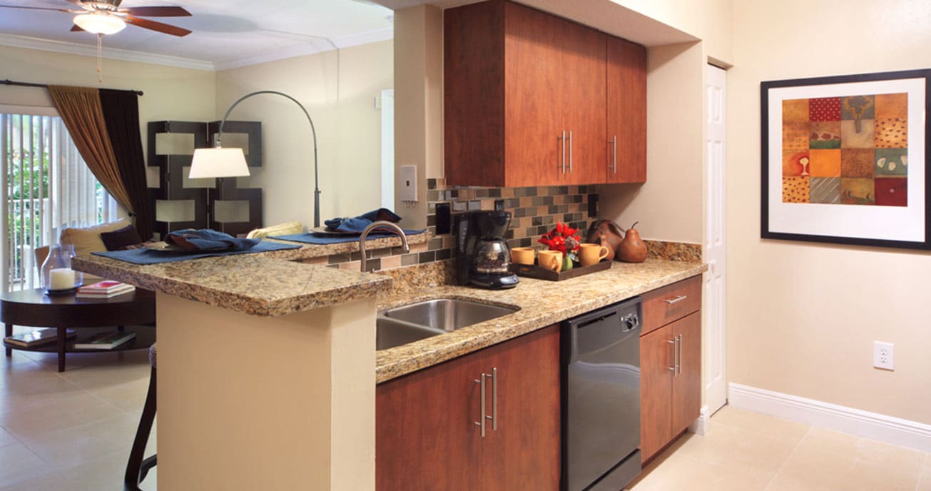 kitchen with living room, marquesa, pembroke pines fl