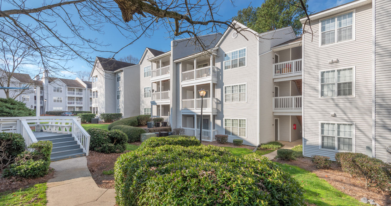 exterior view of apartment complex, magnolia terrace, charlotte nc